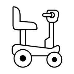 icon of Wheelchair for disabled person, line style