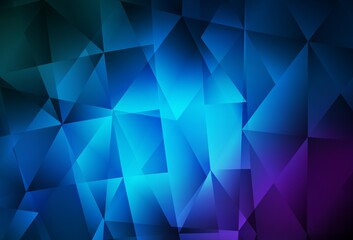 Dark Pink, Blue vector abstract polygonal background.