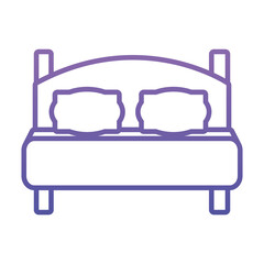 double bed icon, gradient style