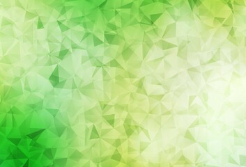 Light Green, Yellow vector triangle mosaic background.