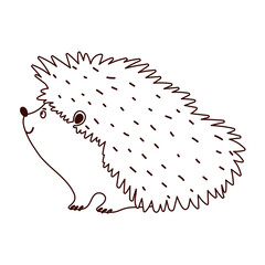hedgehog animal fauna isolated design white background line style