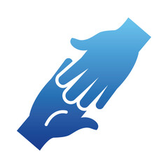 hands touching icon, gradient style