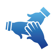 solidarity hands icon, gradient style