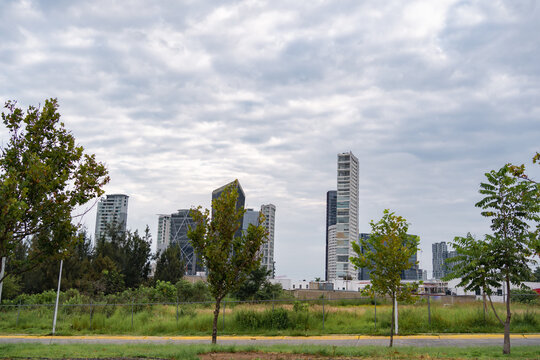 Edificios altos de Andares, bella zona comercial y residencial de Zapopan y Guadalajara.