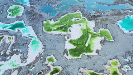 aerial view of green lake