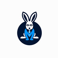 rabbit front view vector, rabbit icon logo