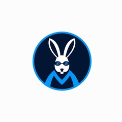 Rabbit icon logo, letter M logo design