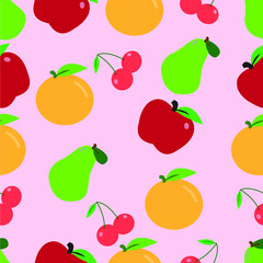 Fruits seamless pattern background vector