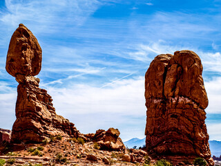 A large boulder next to the balancing rock, Arches National Park, UT, USA