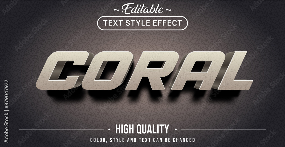 Poster Editable text style effect - Coral theme style.