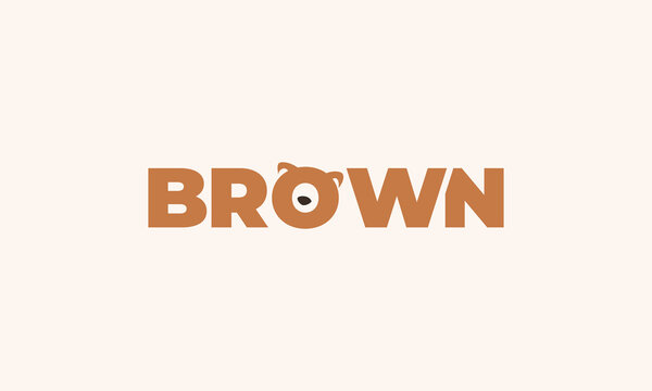 illustration vector graphic of simple, word mark, wordmark, modern, negative space letter O for head bear, brown bear logo design