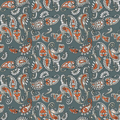 traditional Indian paisley pattern on background