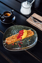 cup of coffee and luxury pastry