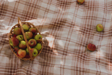 apples on a wooden table