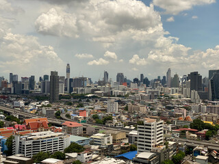 Fototapeta na wymiar High angle Bangkok city views in daytime