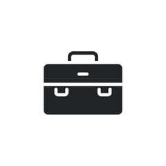 Documents bag icon. Business Briefcase, office bag, Work Portfolio Suitcase symbol. simple single pictogram in solid style. Vector illustration. Design on white background. EPS 10