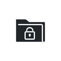 Protect documents or unlock folder  glyph icon. Folder padlock  sign, secure encryption data, Block file secure . Private access directory. Vector illustration. Design on white background. EPS 10