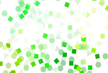 Light Green, Yellow vector backdrop with lines, circles, rhombus.