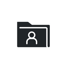 Documents Profile or User private folder icon. folder with person sign symbol. Privacy confidential  document, Protection personal directory. Vector illustration Design on white background EPS 10
