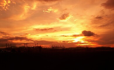 Fototapeta premium sunset over the city