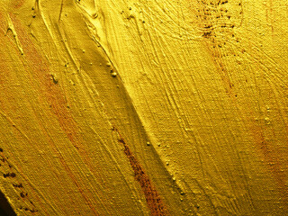  Gold painting on canvas abstract background with texture.