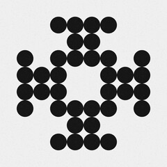 Abstract Cross Pattern Dots Logo generative computational art illustration