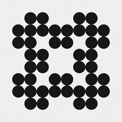 Abstract Cross Pattern Dots Logo generative computational art illustration