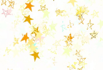 Light Green, Yellow vector texture with beautiful stars.