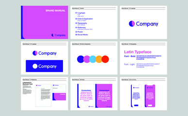 Corporate identity template set. Brand book design.