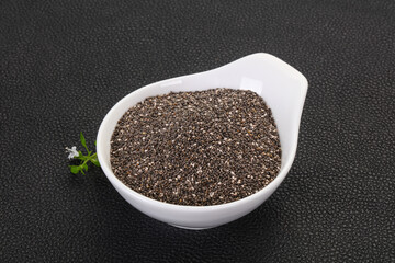 Dietary Chia seeds in the bowl