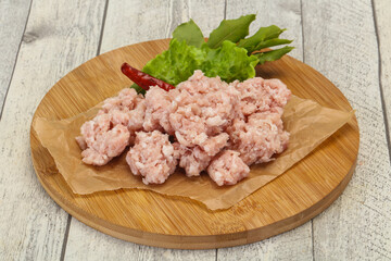 Homemade pork minced meat for cooking