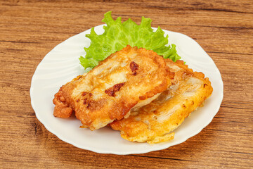 Roasted cod fish in bread