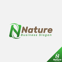 Fototapeta premium Nature - Letter N Logo Template