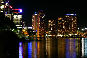 Fototapeta na wymiar Night shot of Brisbane cityscape, Brisbane, Australia