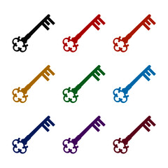 Old key icon, color set