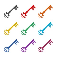 Old key icon, color set