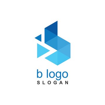 logo design letter b, icon letter b, geometric logo letter B. Triangle logo, geometric triangle blue logo