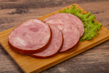 Slices of pork meat ham