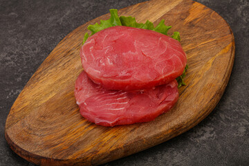 Raw tuna steak for grill