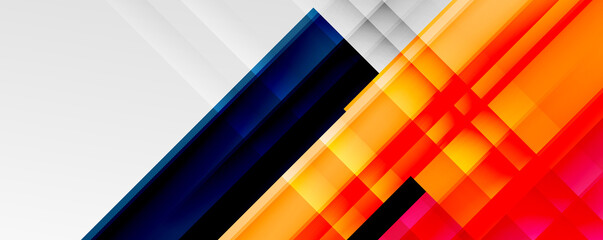 Fototapeta premium Geometric abstract backgrounds with shadow lines, modern forms, rectangles, squares and fluid gradients. Bright colorful stripes cool backdrops