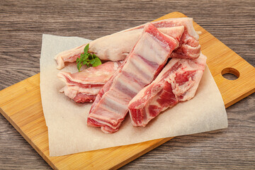 Raw lamb ribs for cooking