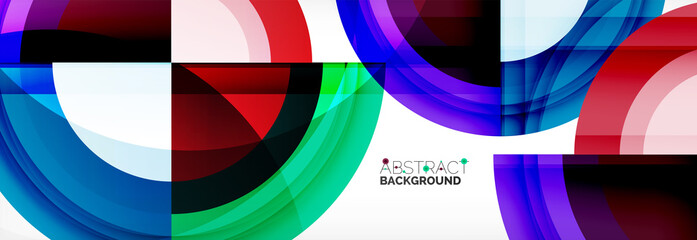 Round shapes, triangles and circles. Modern abstract background