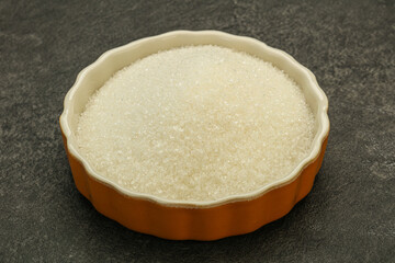 White sugar in the bowl