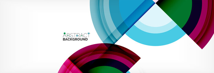 Fototapeta premium Round shapes, triangles and circles. Modern abstract background