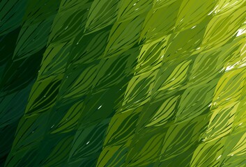 Dark Green, Red vector background with curved lines.