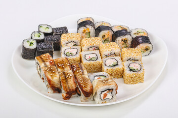 Japanese roll set with fish