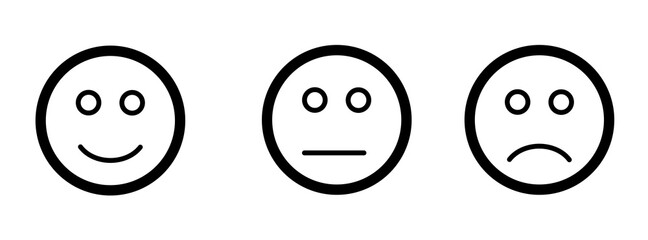 Set of smile emoticons isolated on white background.