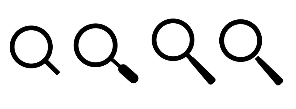 set of Magnifying glass loupe. isolated icon. Search icon 