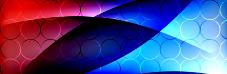 Fluid gradient neon color waves, vector abstract background