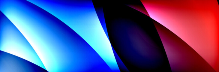 Fluid gradient neon color waves, vector abstract background